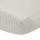 Organic Cotton Muslin Changing Pad Cover - Sand Stripe