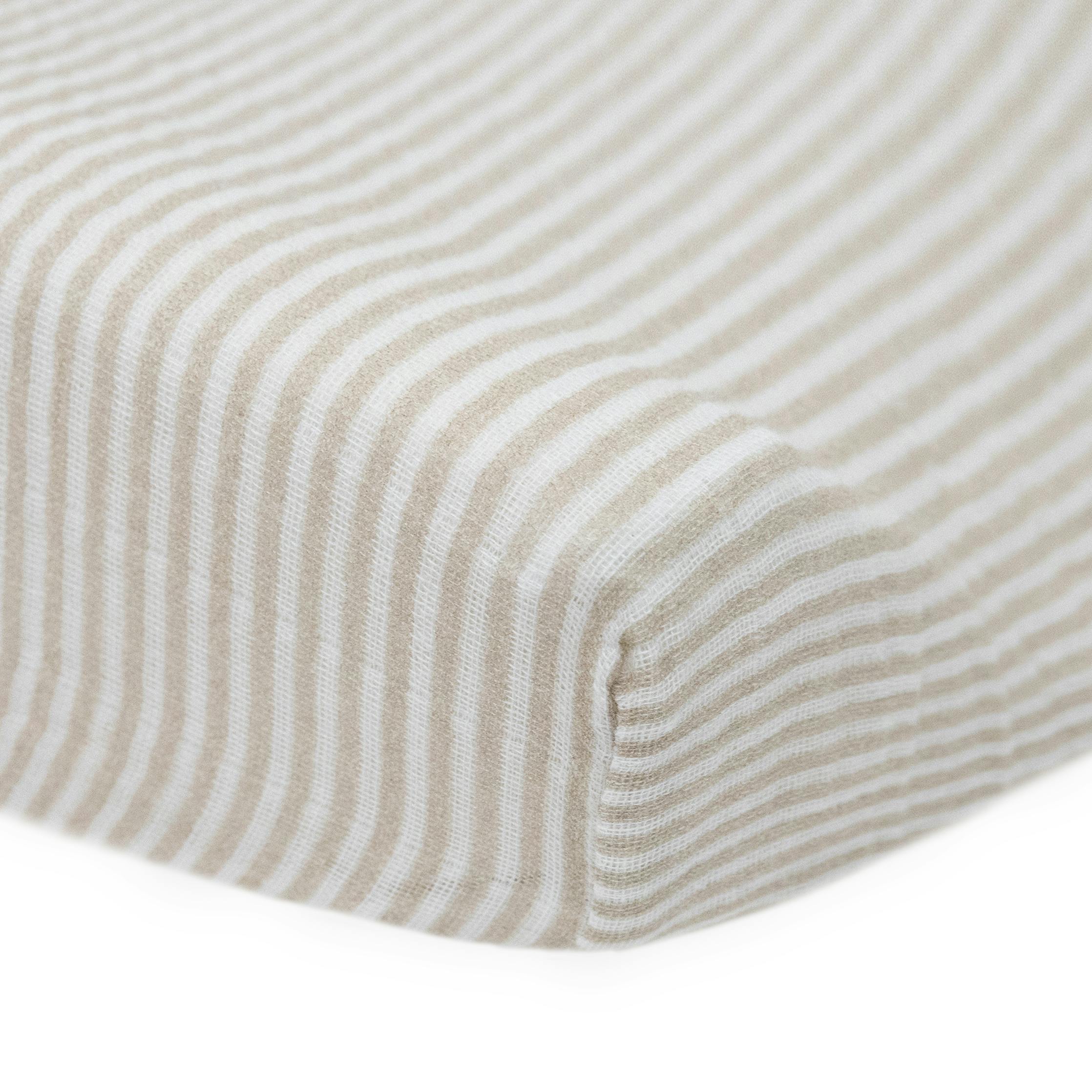 Organic Cotton Muslin Changing Pad Cover - Sand Stripe
