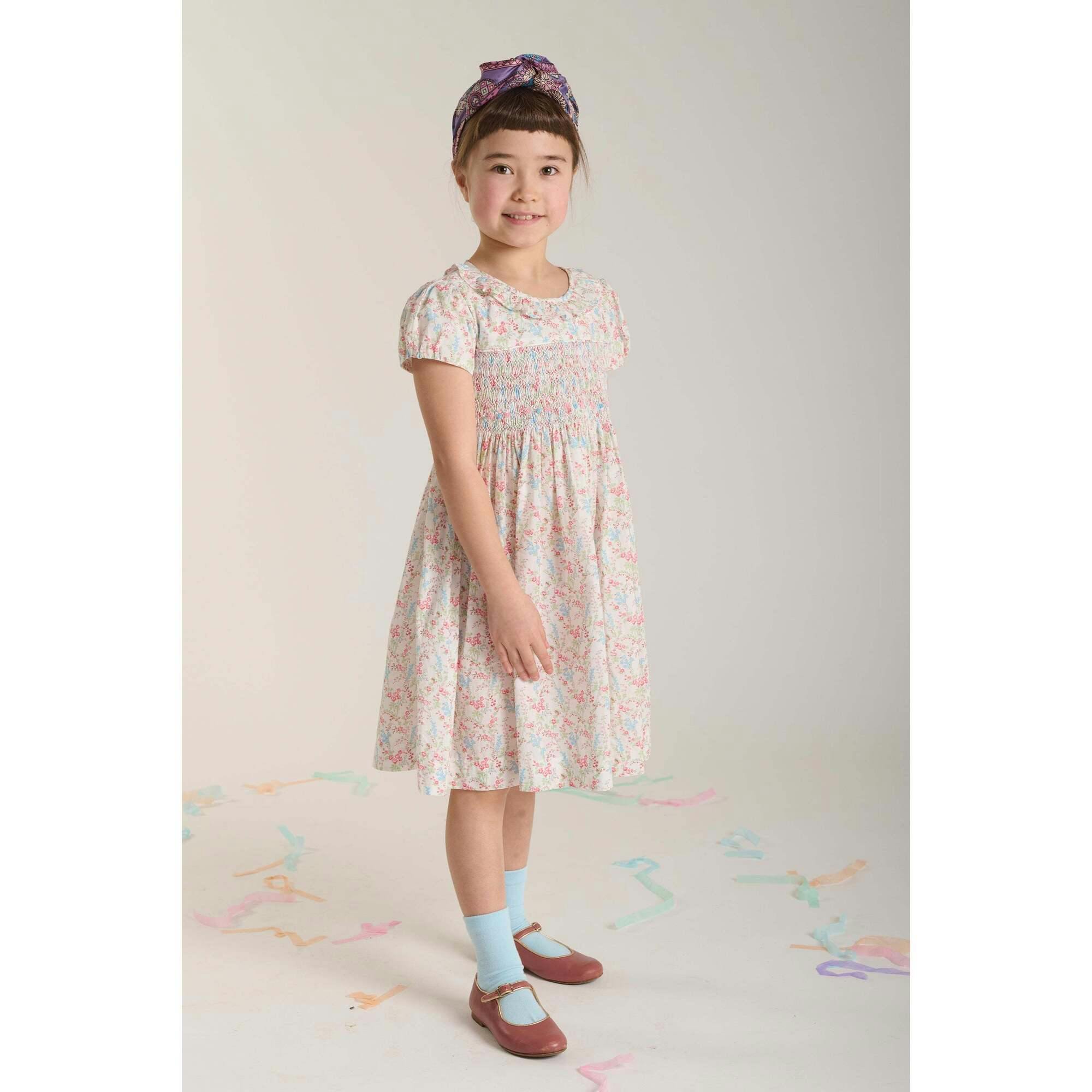 Hand-Smocked Girls Dress - Laura