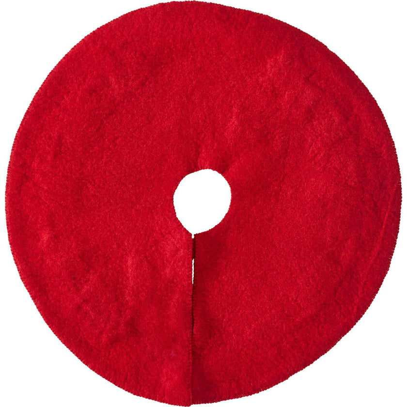 Handmade Toy Train Red Christmas Tree Skirt Felt 26"/60"