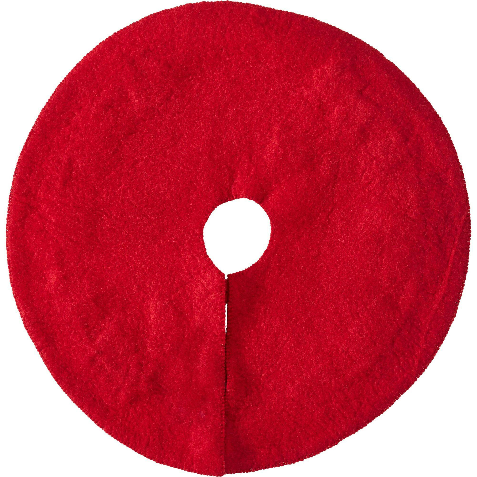 Handmade Toy Train Red Christmas Tree Skirt Felt 26