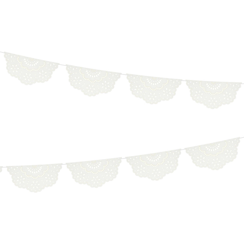 Broderie Anglaise Lace White Pennant Garland
