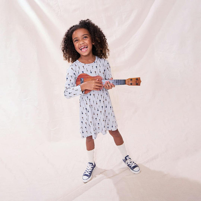 Playground Long Sleeve Dress, Tiny Vintage Guitars