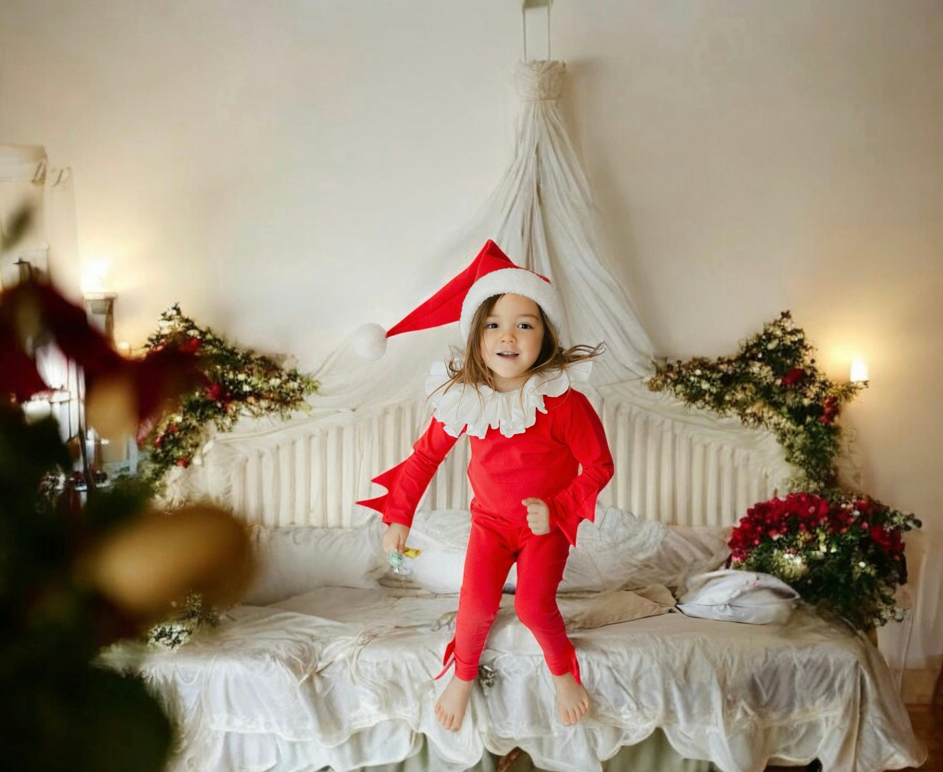 Red Holiday Elf Costume, Santa Costume