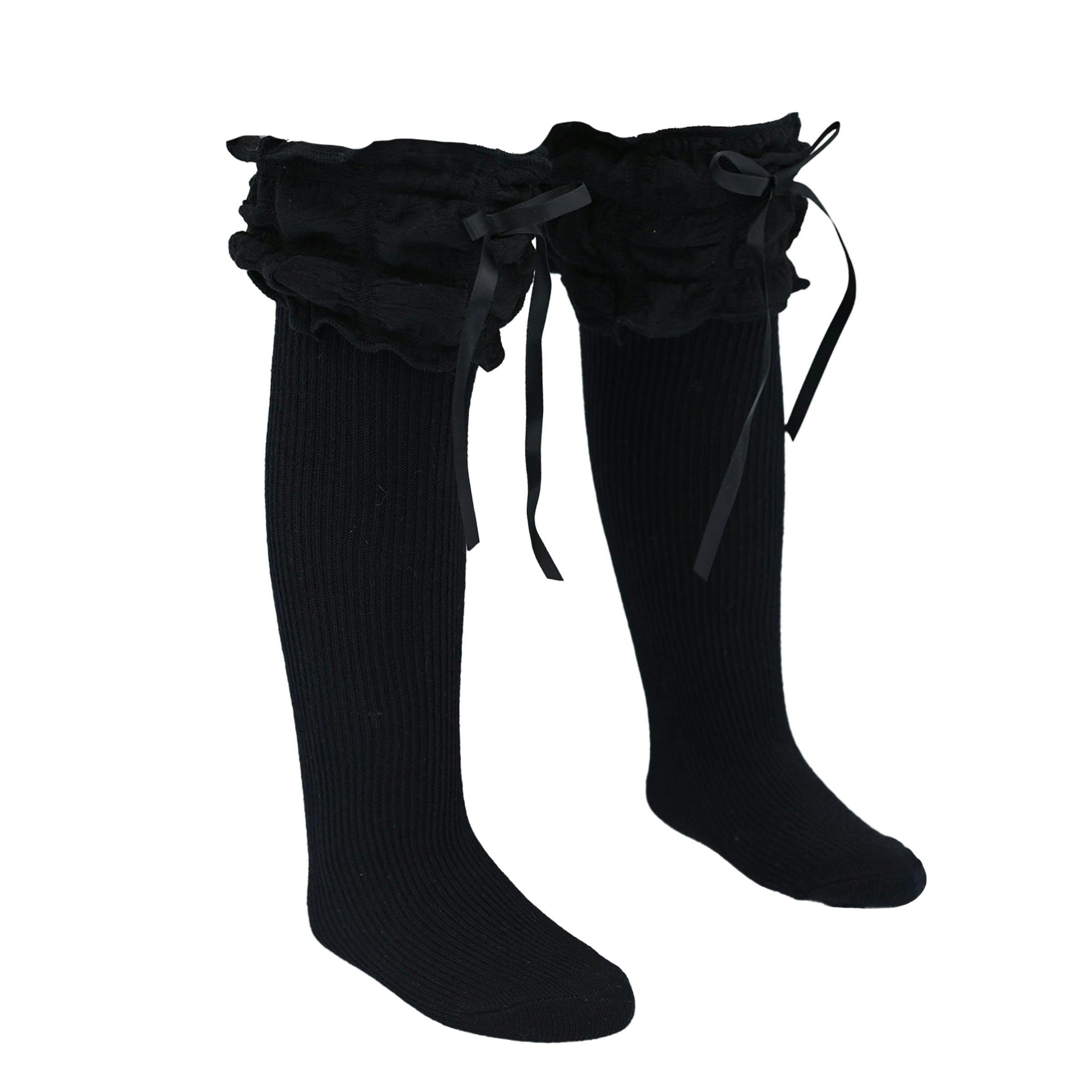 Ruffled Ribbon Long Socks