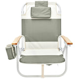 Deluxe Beach Chair: Seagrass Sage Block