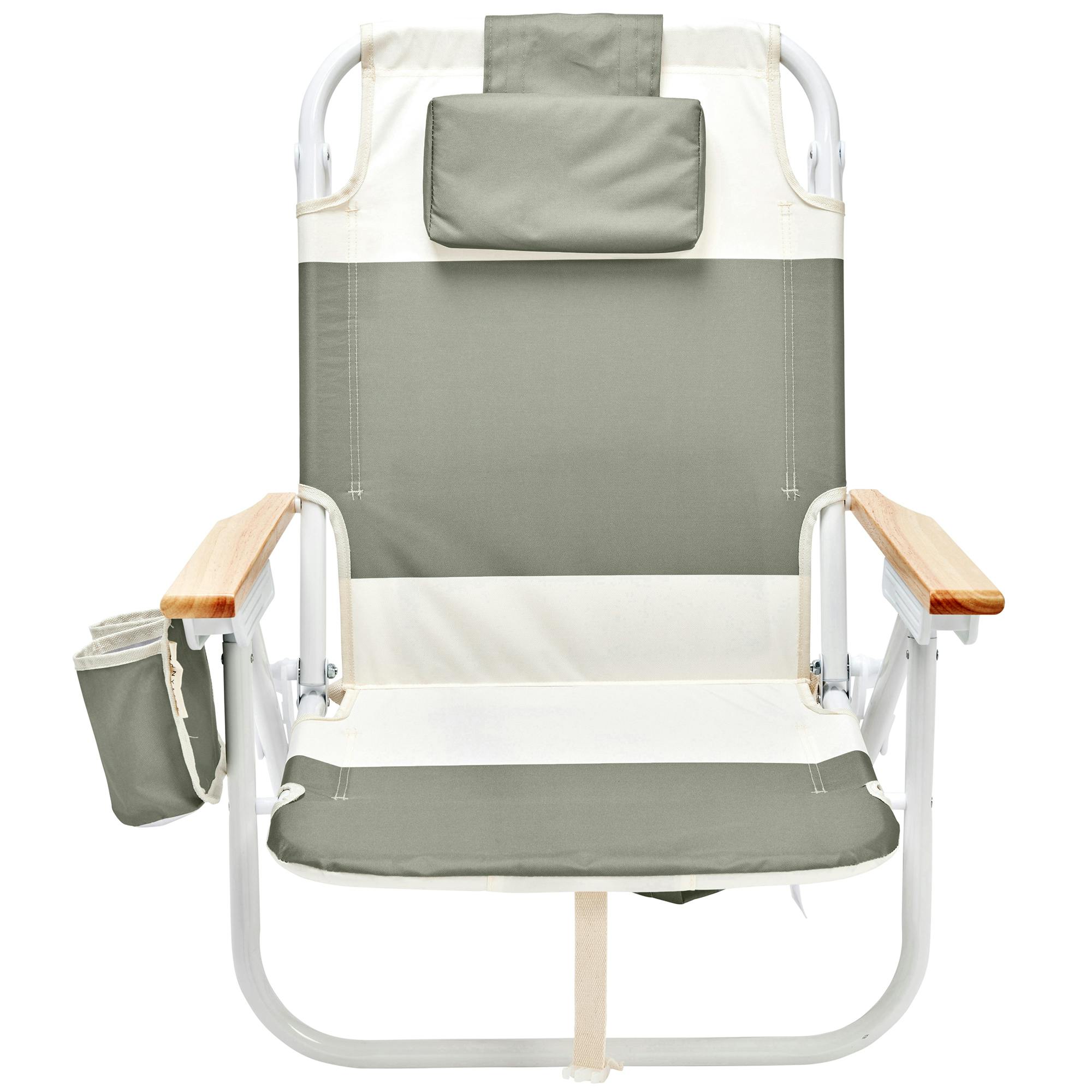 Deluxe Beach Chair: Seagrass Sage Block