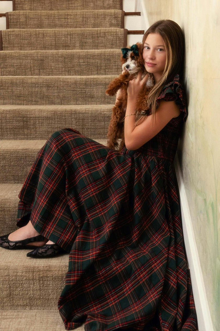 Mini Hattie Dress in Evergreen Plaid