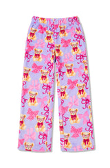 Teddy Bows Print Plush Pants