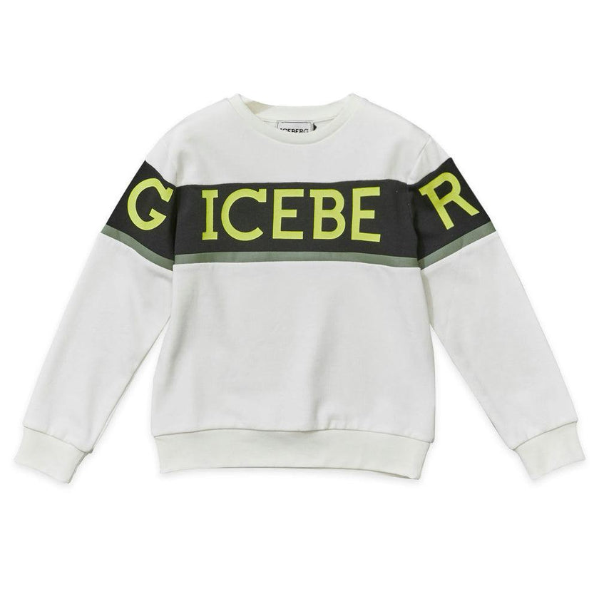 ICEBERG Neon Logo Stripe Sweatshirt