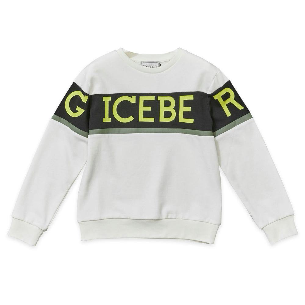ICEBERG Neon Logo Stripe Sweatshirt