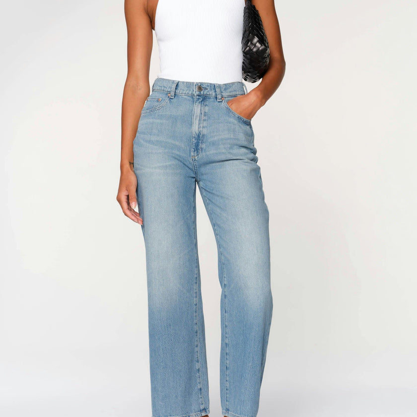 Hepburn Wide Leg High Rise Ankle Jeans | River Bank