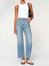 Hepburn Wide Leg High Rise Ankle Jeans | River Bank