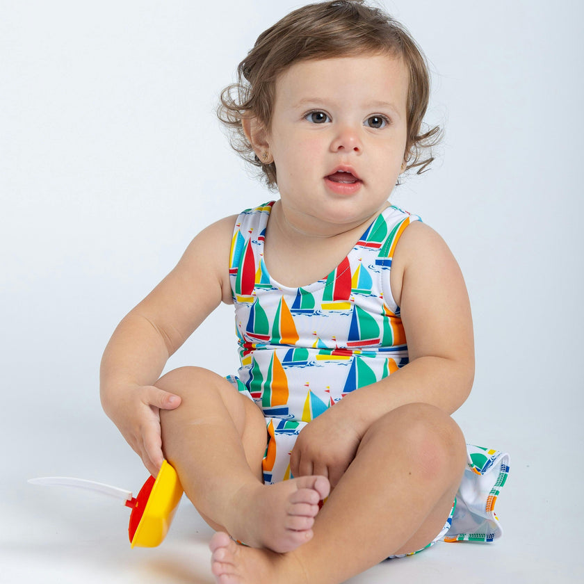 Sailboat Print Swimsuit