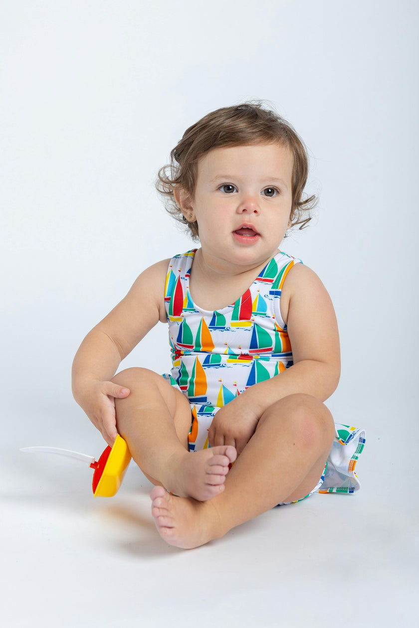 Sailboat Print Swimsuit