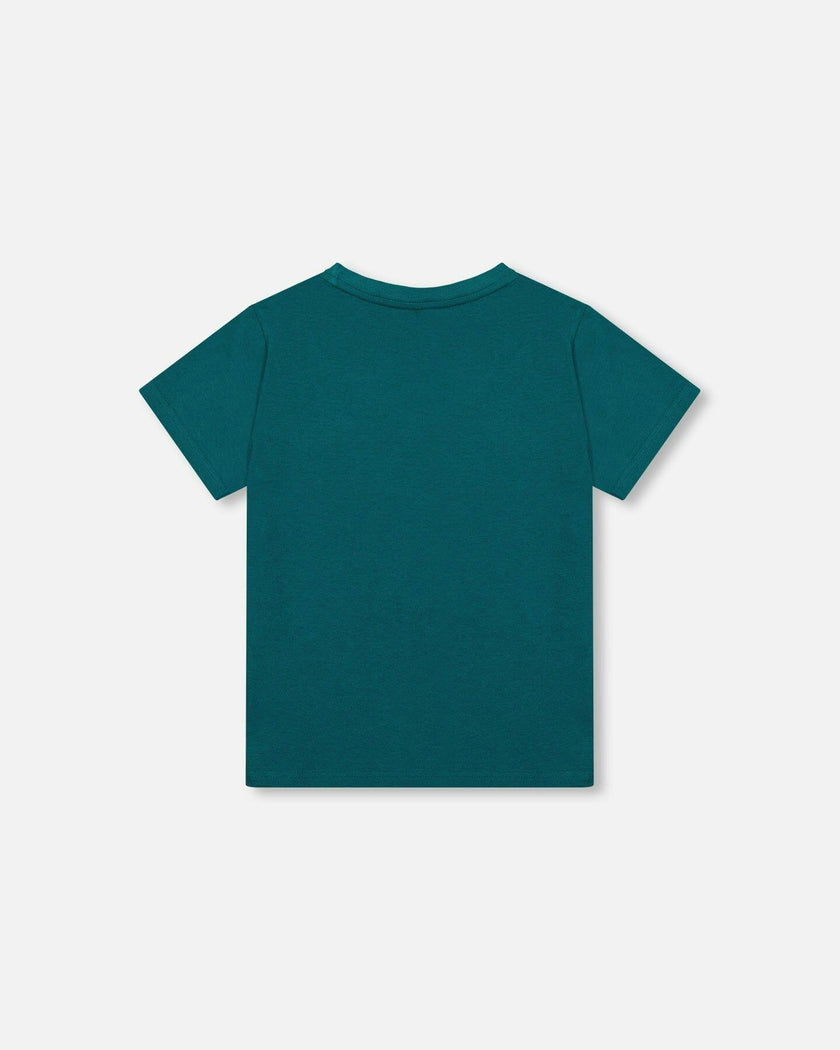 Organic Cotton Jersey T-Shirt Solid Dark Turquoise