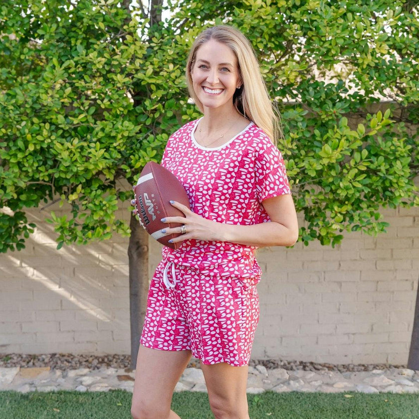 Riley Women's Pajama Short Set - Pep Rally Red