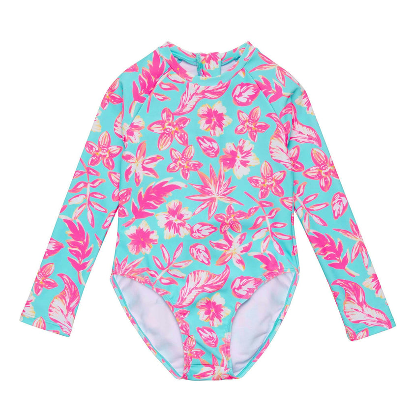 Tropical Glow Recycled LS Surf Suit
