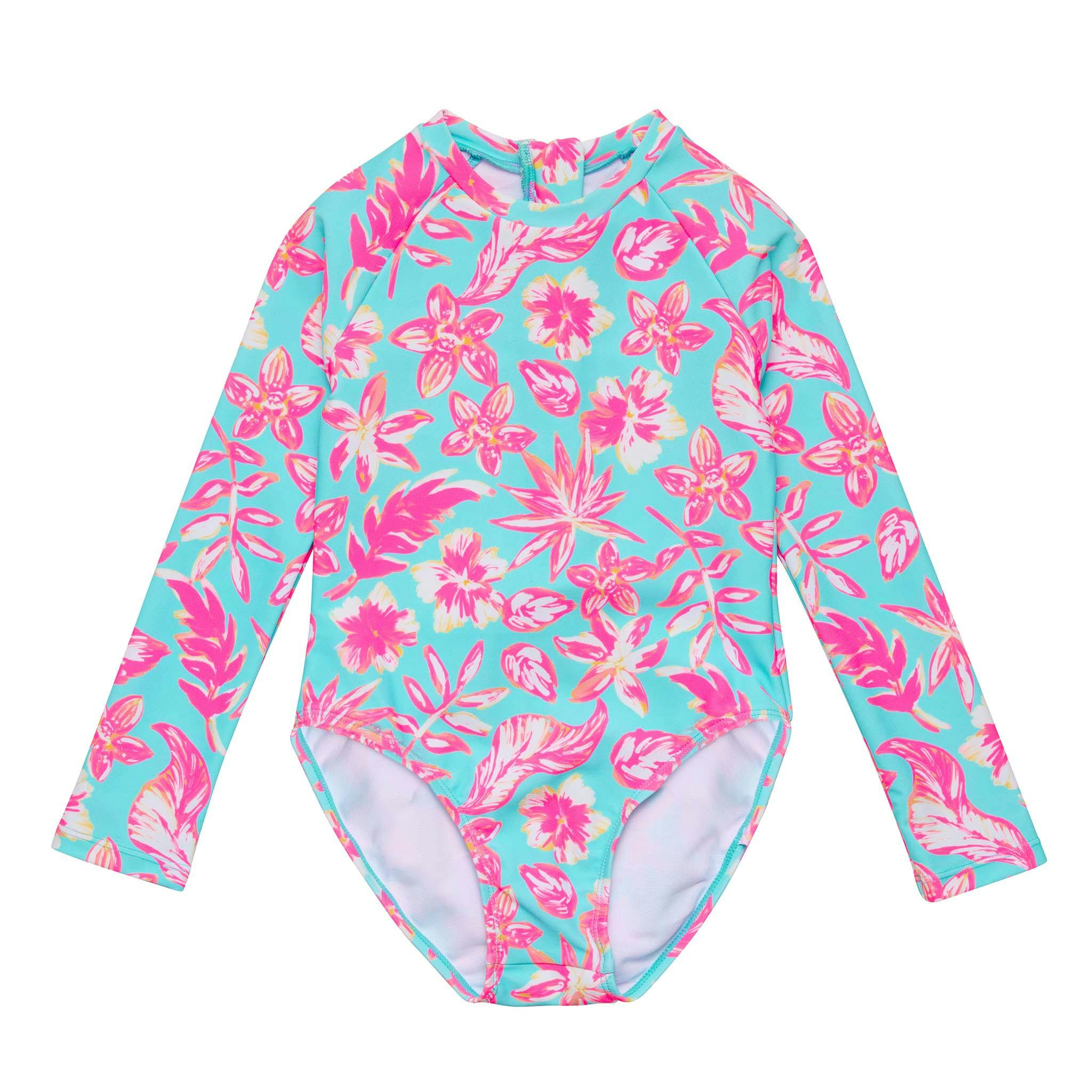 Tropical Glow Recycled LS Surf Suit