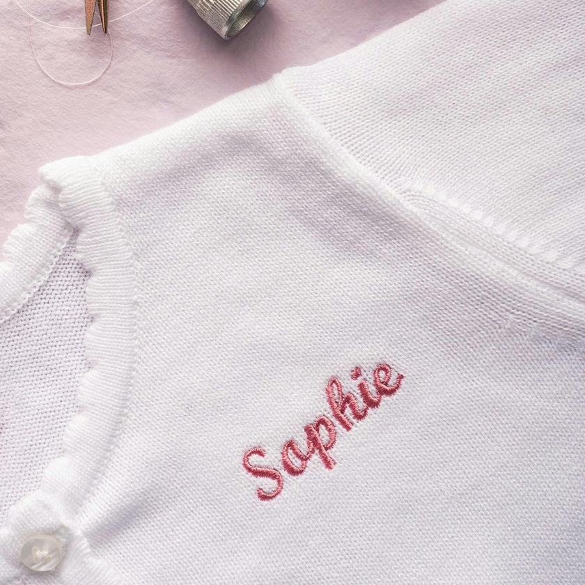 Baby Sophie Cropped Cardigan in White