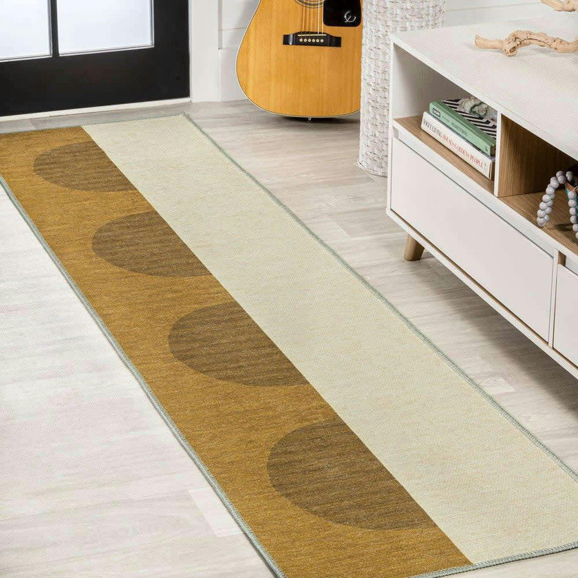 Demie Minimalist Graphic Circle Machine-washable Area Rug