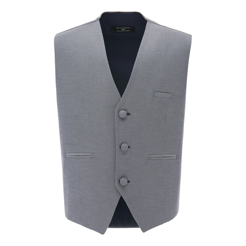 Gray Micro Print Vest & Bowtie