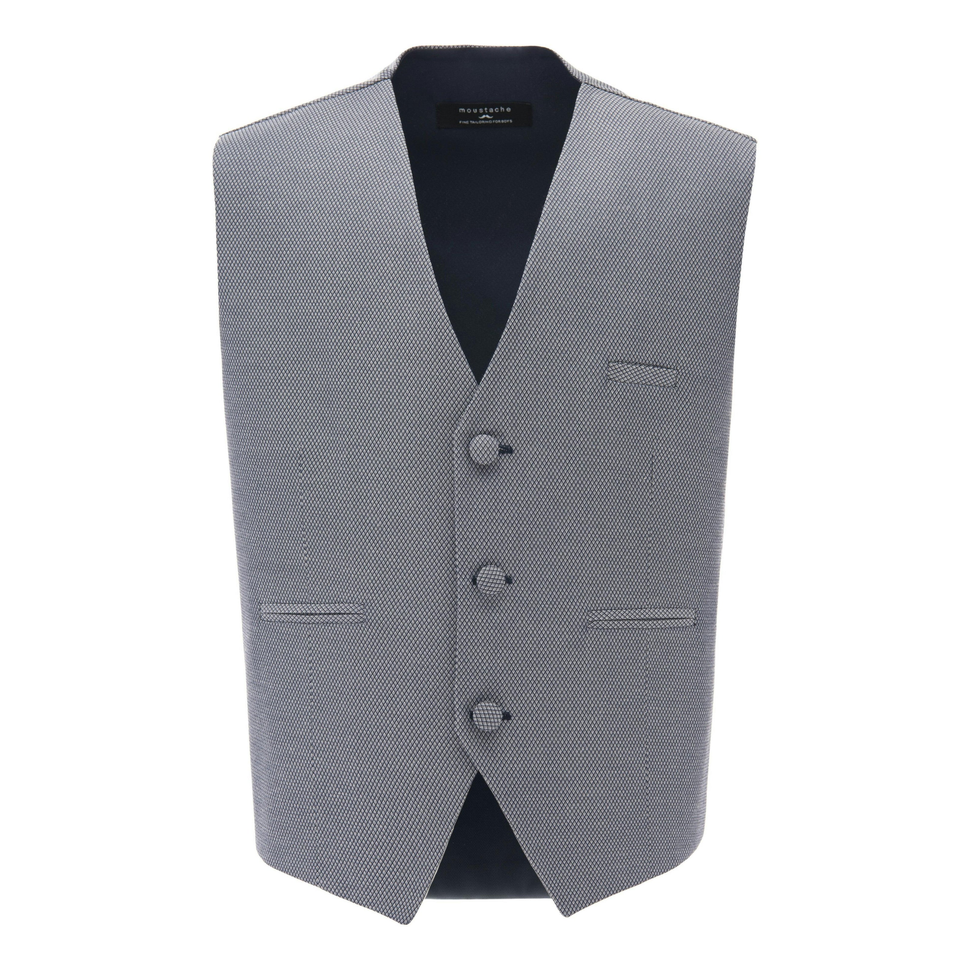 Gray Micro Print Vest & Bowtie