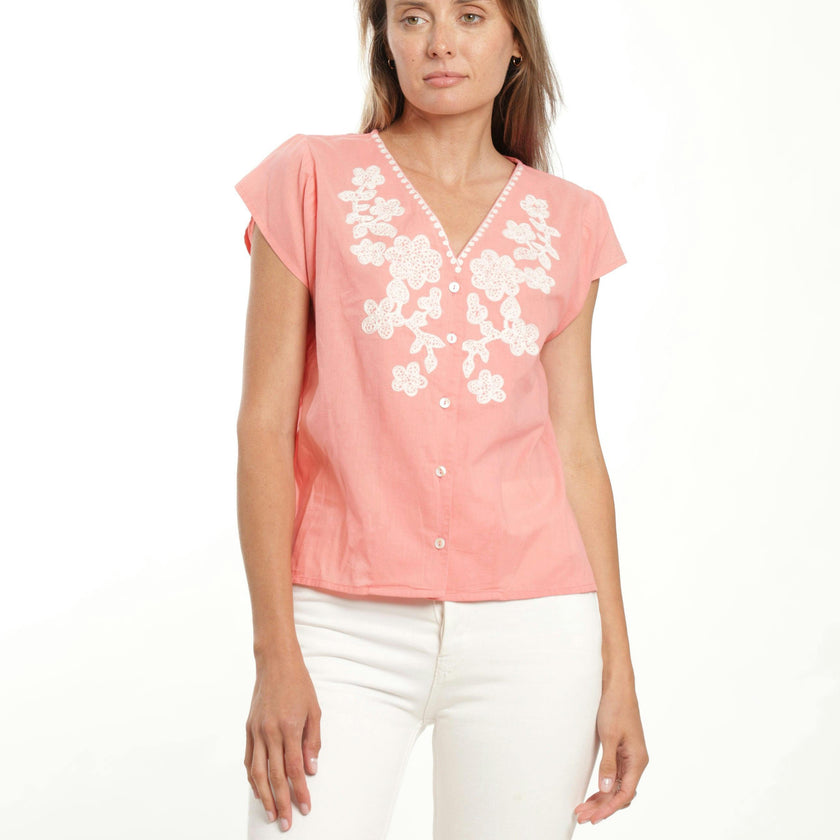Leticia Blouse - Guava