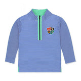 Stripe Performance Knit Half Zip With Sports Crest