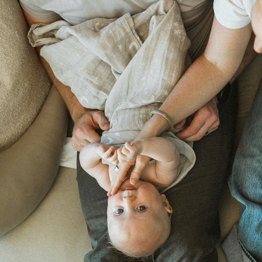Organic Cotton Muslin Swaddle Blanket - Moon Dust