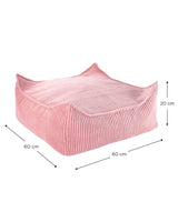 Pink Mousse Square Ottoman