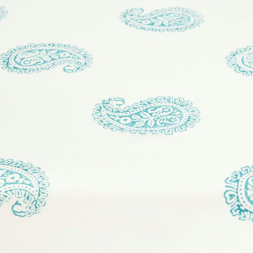 Block-Printed Cotton Fitted Crib Sheet
