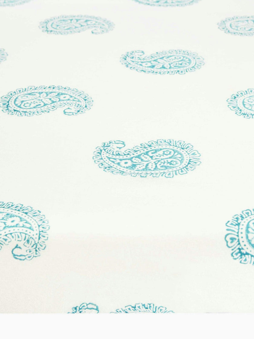 Block-Printed Cotton Fitted Crib Sheet