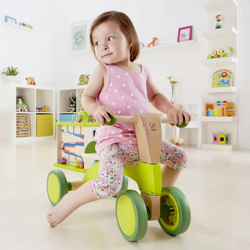 Scoot Around Ride-On Wood Balance Bike in Bright Green