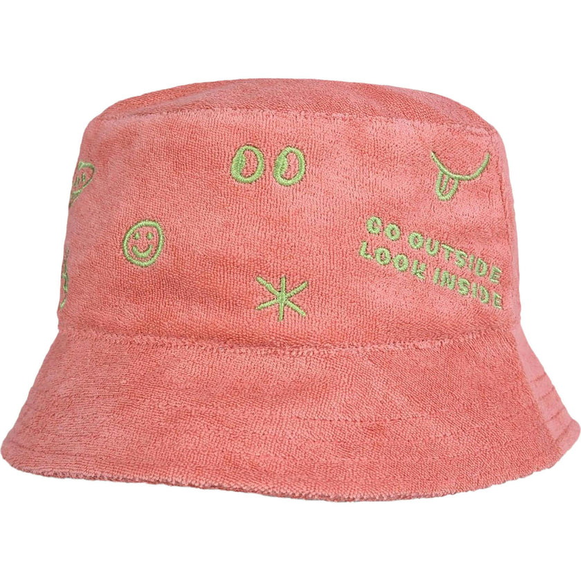 children's terry bucket - peach