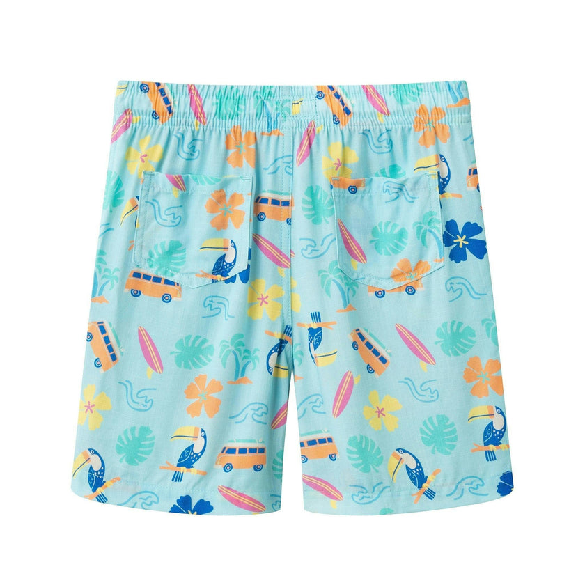 Boys Synthetic Viscose Matching Set | Aqua beach