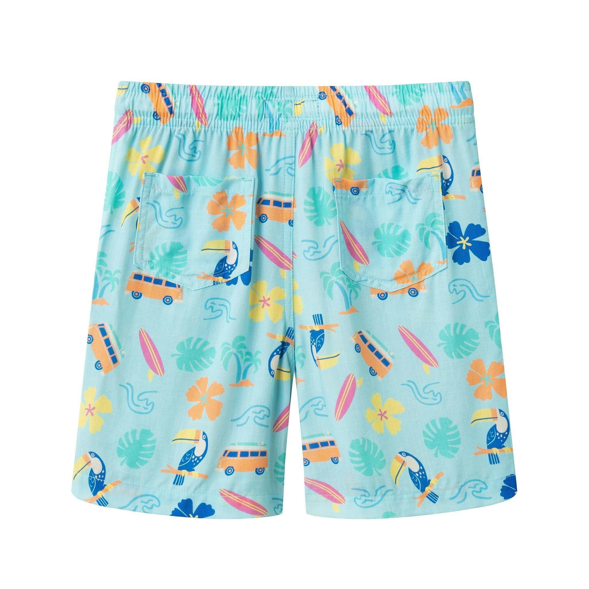 Boys Synthetic Viscose Matching Set | Aqua beach