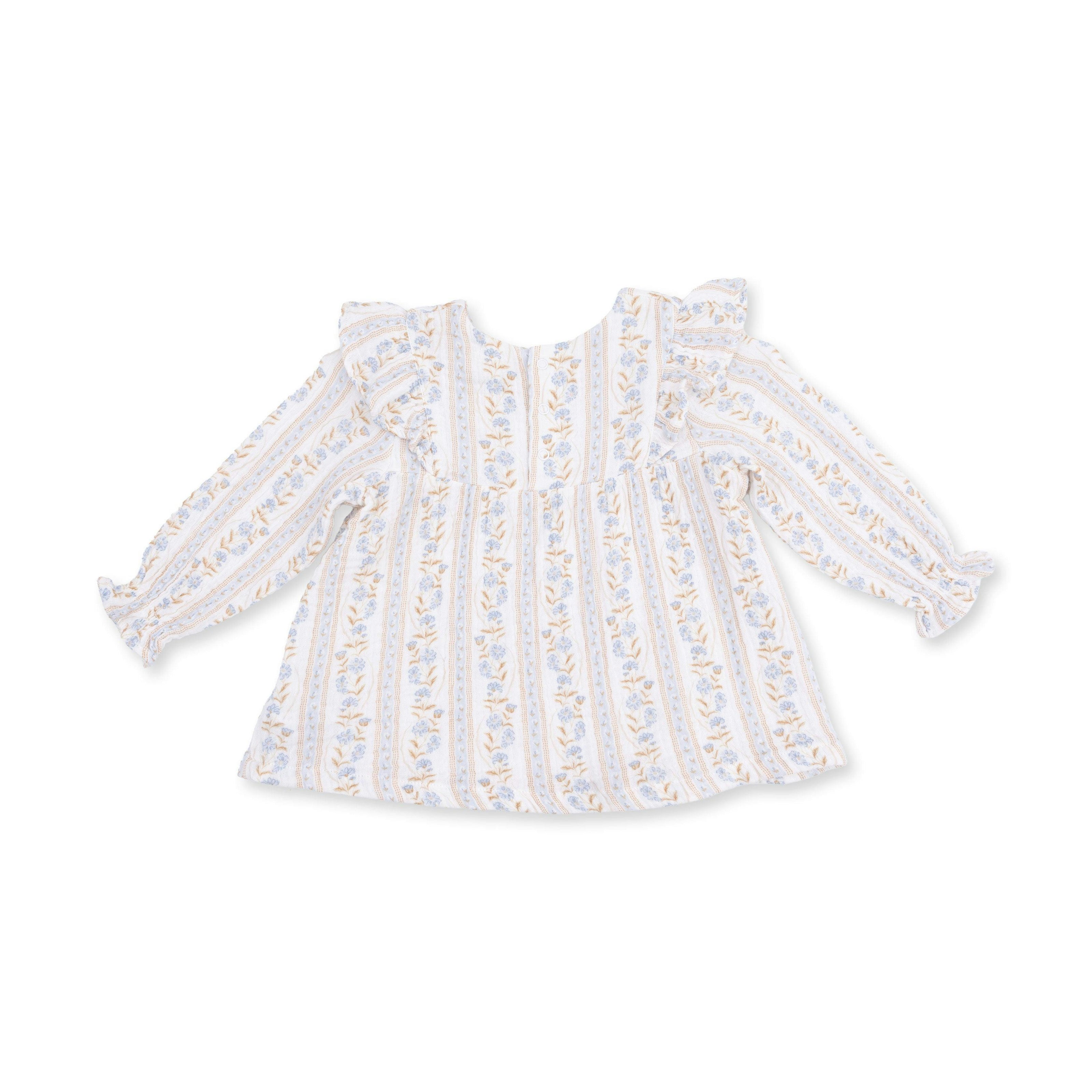 Catarina Floral - Long Sleeve Ruffle Tunic and Smocked Waist Pant