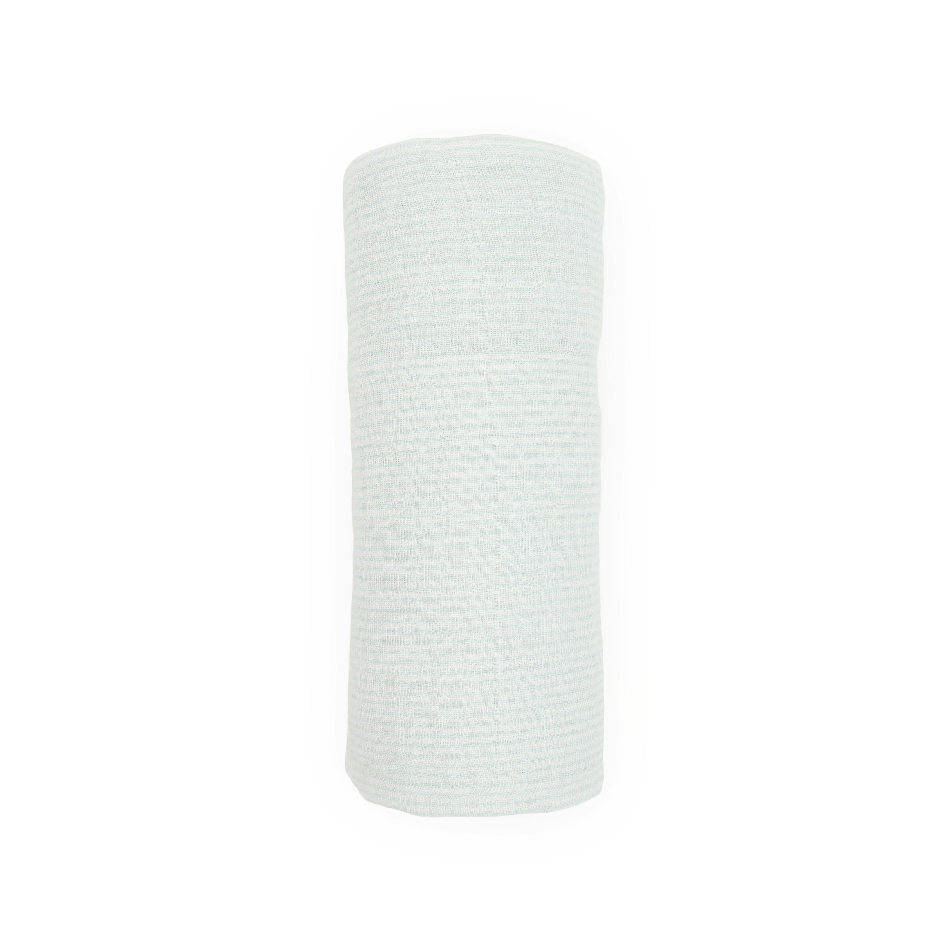Cotton Muslin Swaddle Blanket - Pale Pinstripe