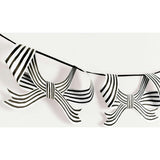 Black & White Stripy Bow Garland