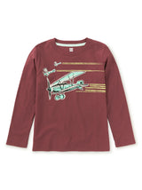 Airplane Trio Graphic Tee, Sangria