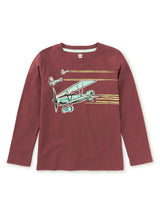 Airplane Trio Graphic Tee, Sangria