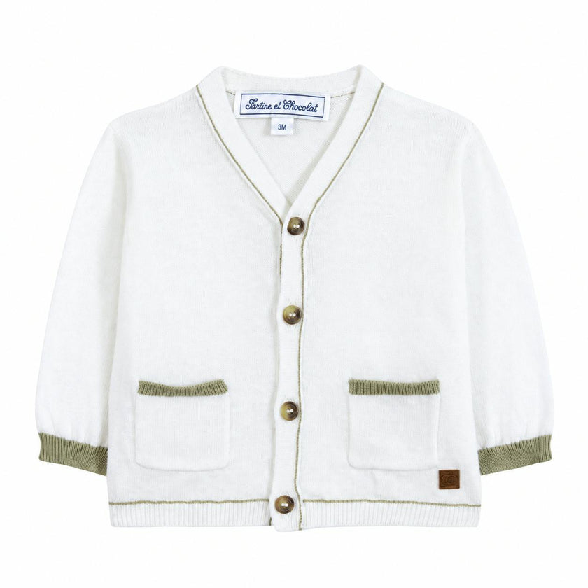 TARTINE ET CHOCOLAT Baby Cardigan - Nacre