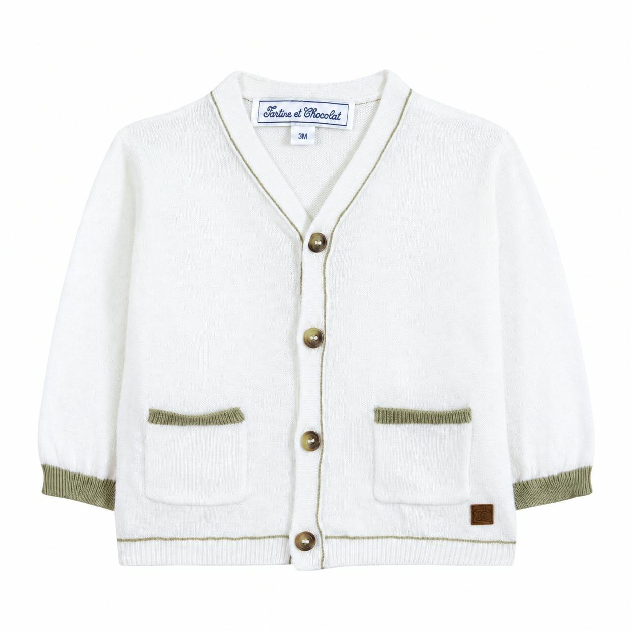 TARTINE ET CHOCOLAT Baby Cardigan - Nacre