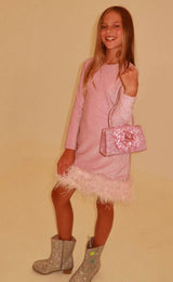 Pink Shimmer Feather Dress