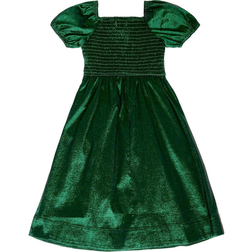 Mini Cassie Dress in Green Taffeta