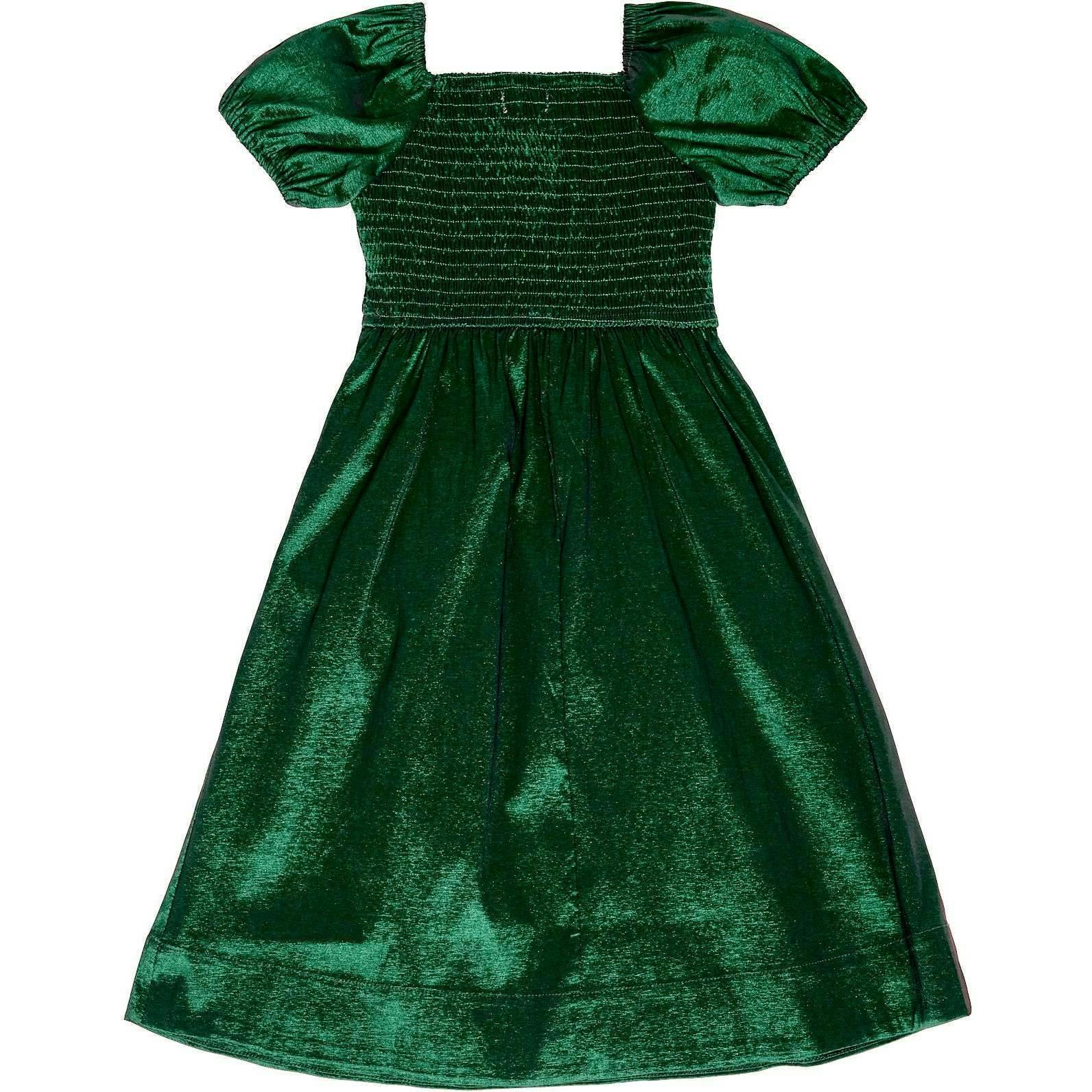 Mini Cassie Dress in Green Taffeta