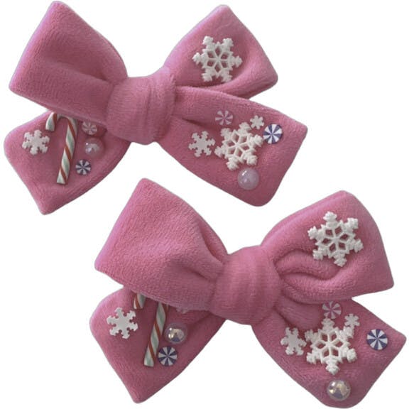 Mini Pink Candy Cane Camila Bow Set