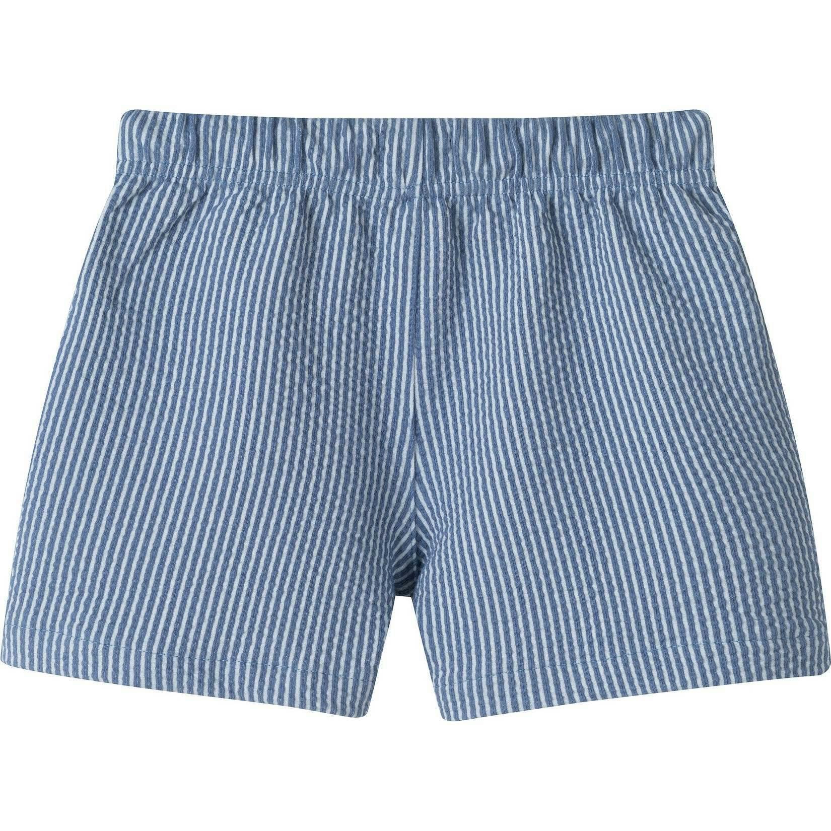 Boys Stretch Seersucker Shorts | Navy Stripe