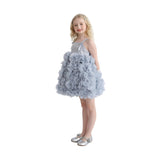 Blue Arabella Glitter Ruffle Dress